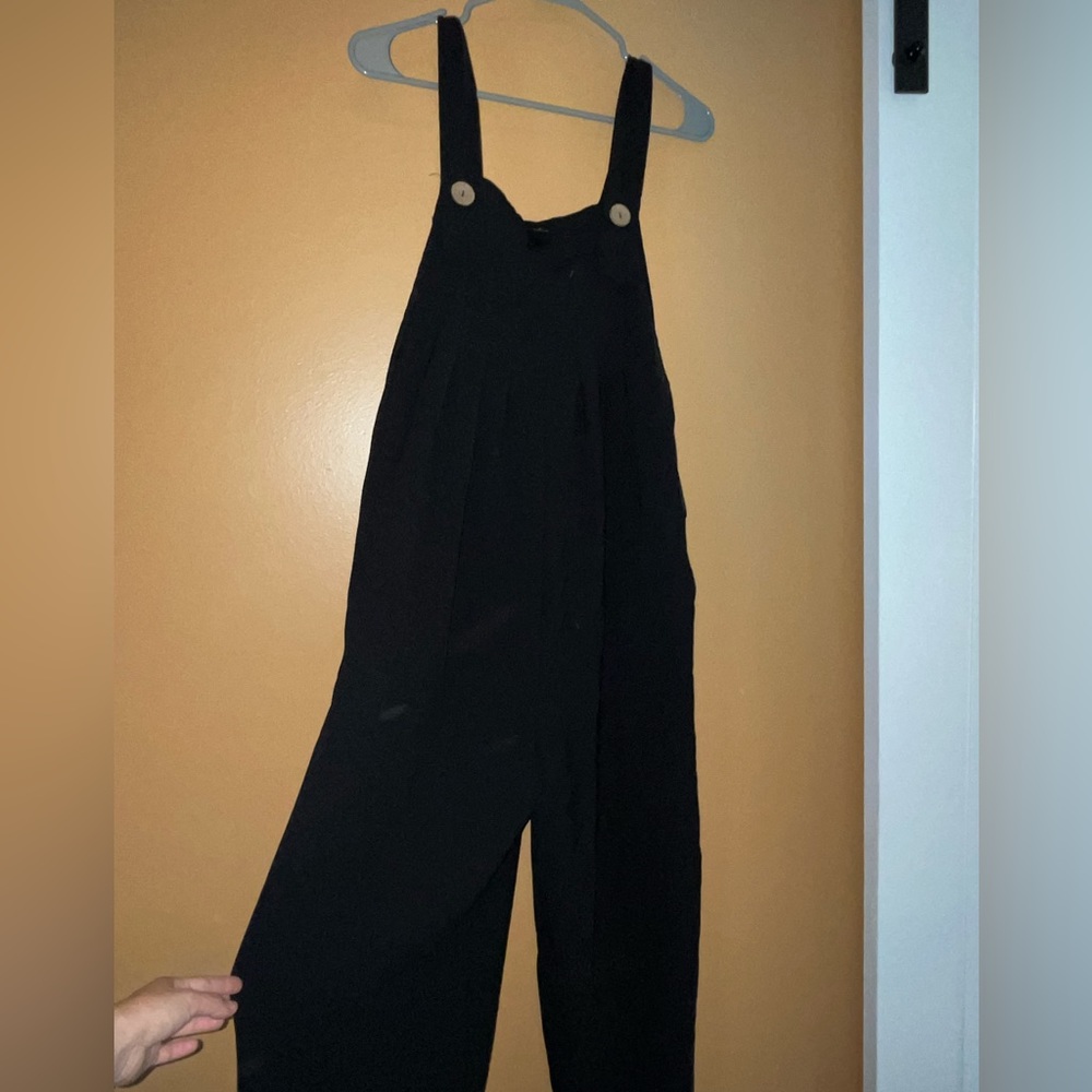 Black overall dress jumpsuit